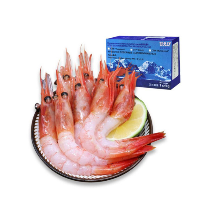 俄罗斯甜虾北极甜虾即食生吃北极虾大号2L日本日式料理刺身