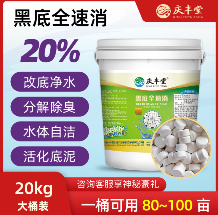 厂家批发过硫酸氢钾 臭氧片黑底全速消20%水产养殖改黑泥净水除臭