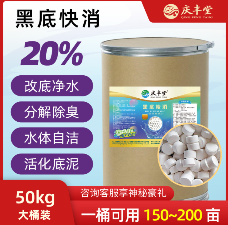 厂家直售过硫酸氢钾水产养殖改底臭氧片黑底快消20% 虾蟹塘黑臭水