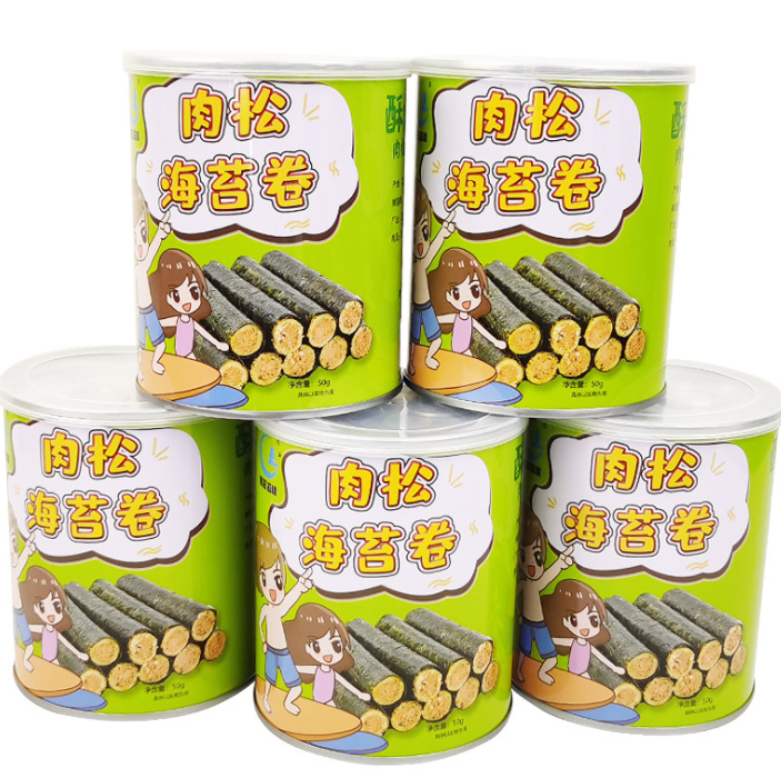 港苔滋味肉松海苔卷罐装海苔肉松卷咸蛋黄味
